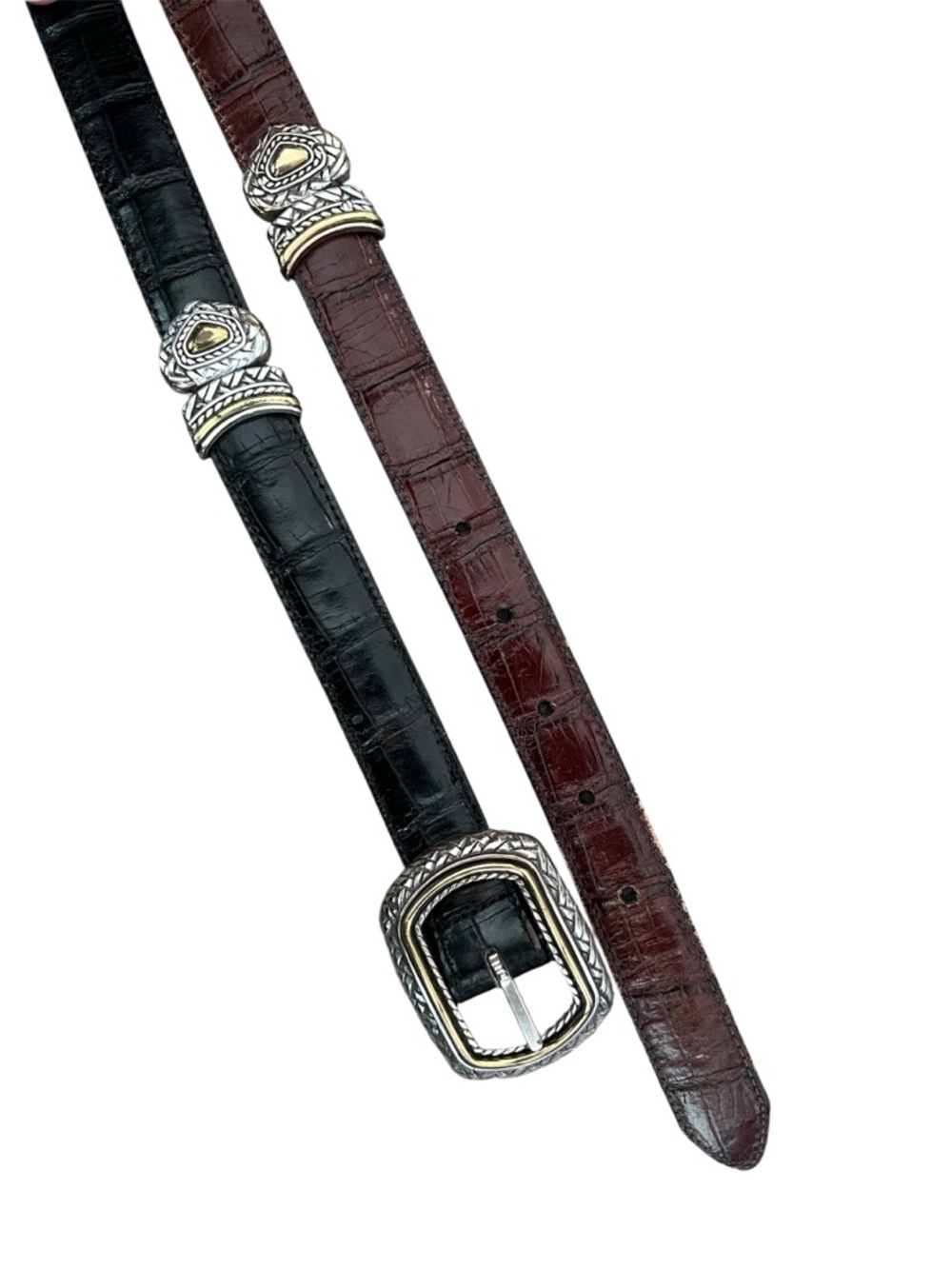 Brighton Marcus Two Tone Black and Brown Reversible Leather Belt size M / 30